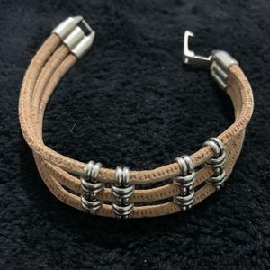 Cork & silver bracelet